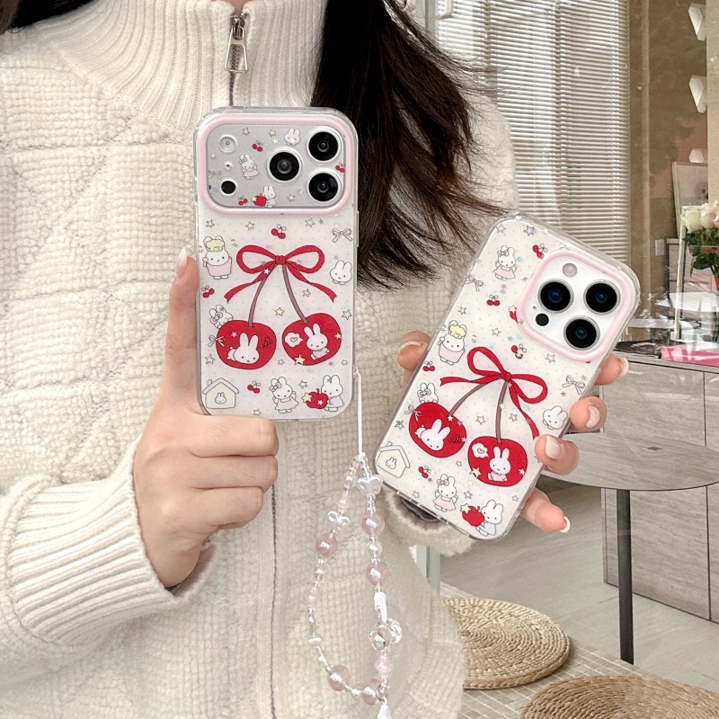 Cute Cartoon Wrist Strap Silicone Case - Sevimli çizgi film tatlı kiraz Miffy