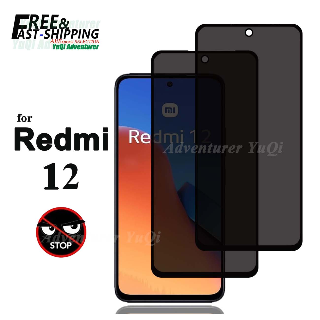 Anti Spy Privacy Glass Case - Anti Spy Ekran Koruyucu Xiaomi Redmi
