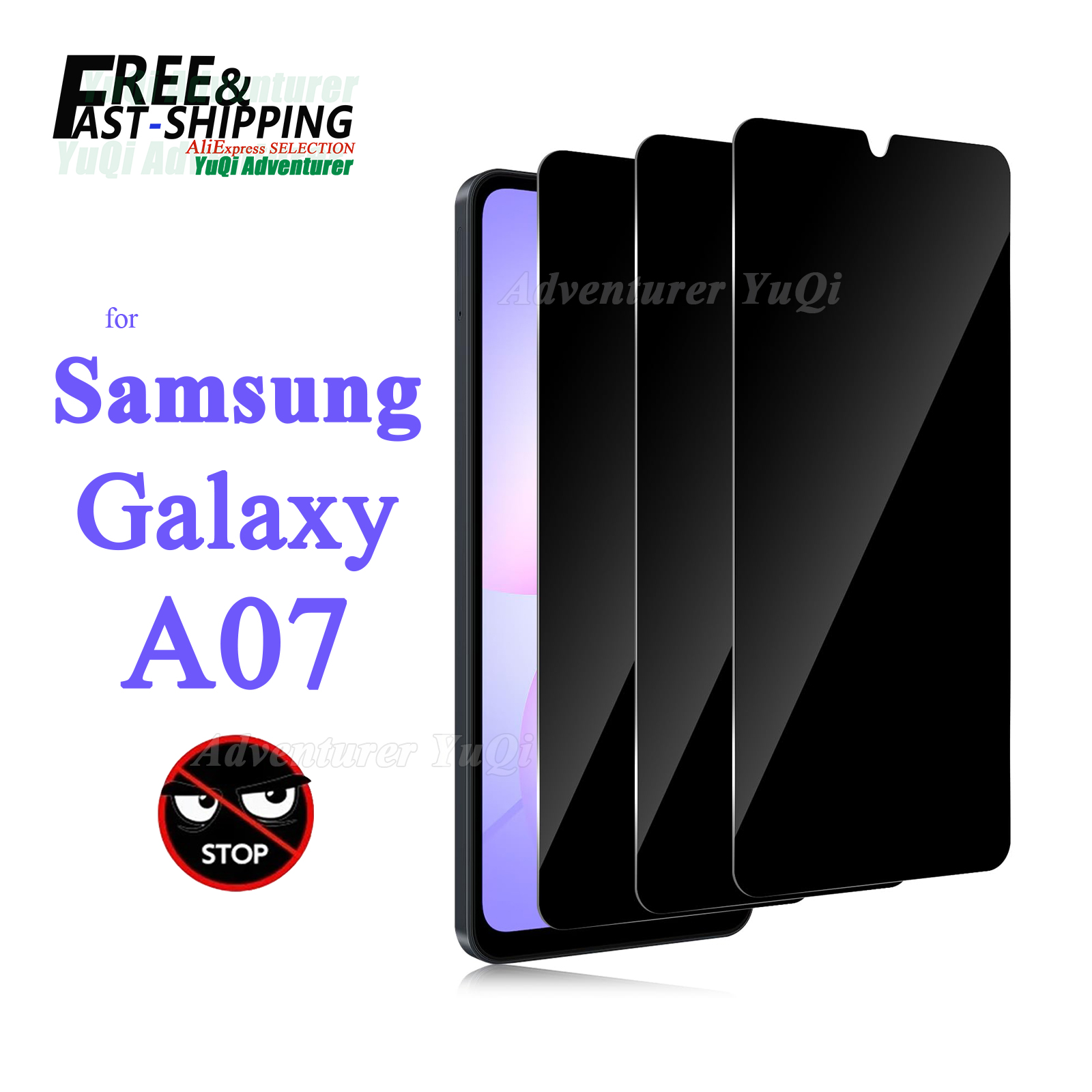 Anti Spy Privacy Glass Case - Samsung Galaxy A07 4G 5G Gizlilik