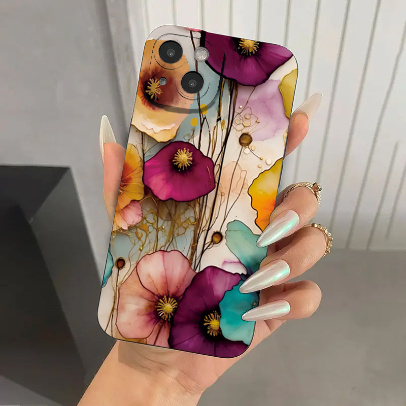Vintage Floral Pattern Soft Case - Vintage Çiçek Desenli Yumuşak TPU Koruyucu