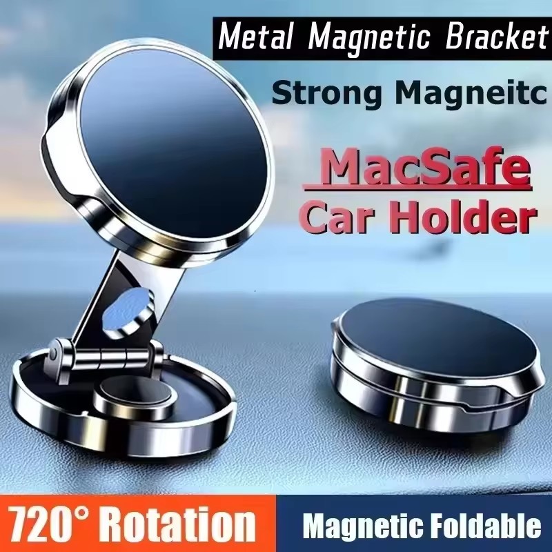 Phone Stands - Yuvarlak Katlanır Manyetik Araç Tutucu 360