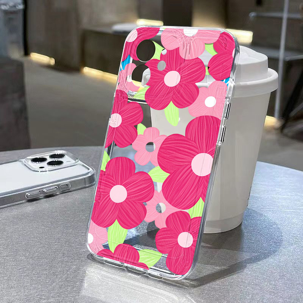Renkli Çiçek Desenli Şeffaf Te - Clear Shockproof Bumper Case incelemesi ve fiyatı