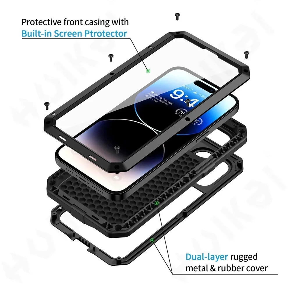 iPhone 16 15 13 12 11 Pro Max  - Heavy Duty 360 Full Body Protective Case incelemesi ve fiyatı
