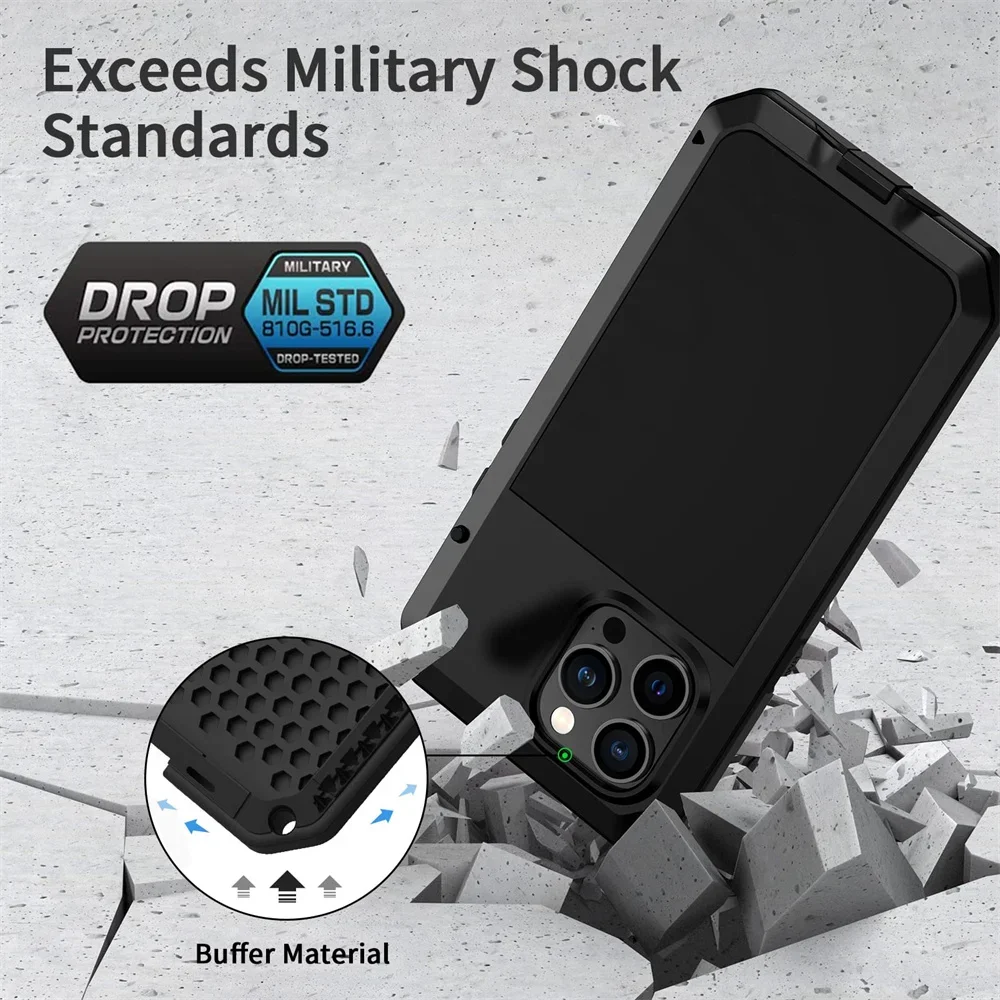 iPhone 16 15 13 12 11 Pro Max  - Heavy Duty 360 Full Body Protective Case incelemesi ve fiyatı