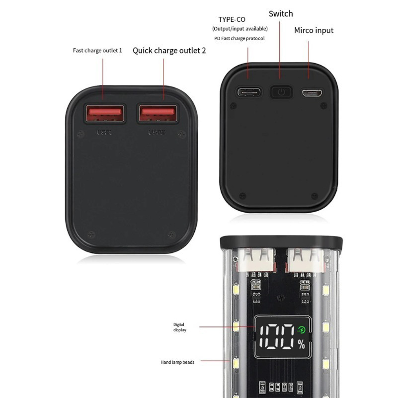 18650 Güç Bankası Kutusu USB C - Power Banks incelemesi ve fiyatı