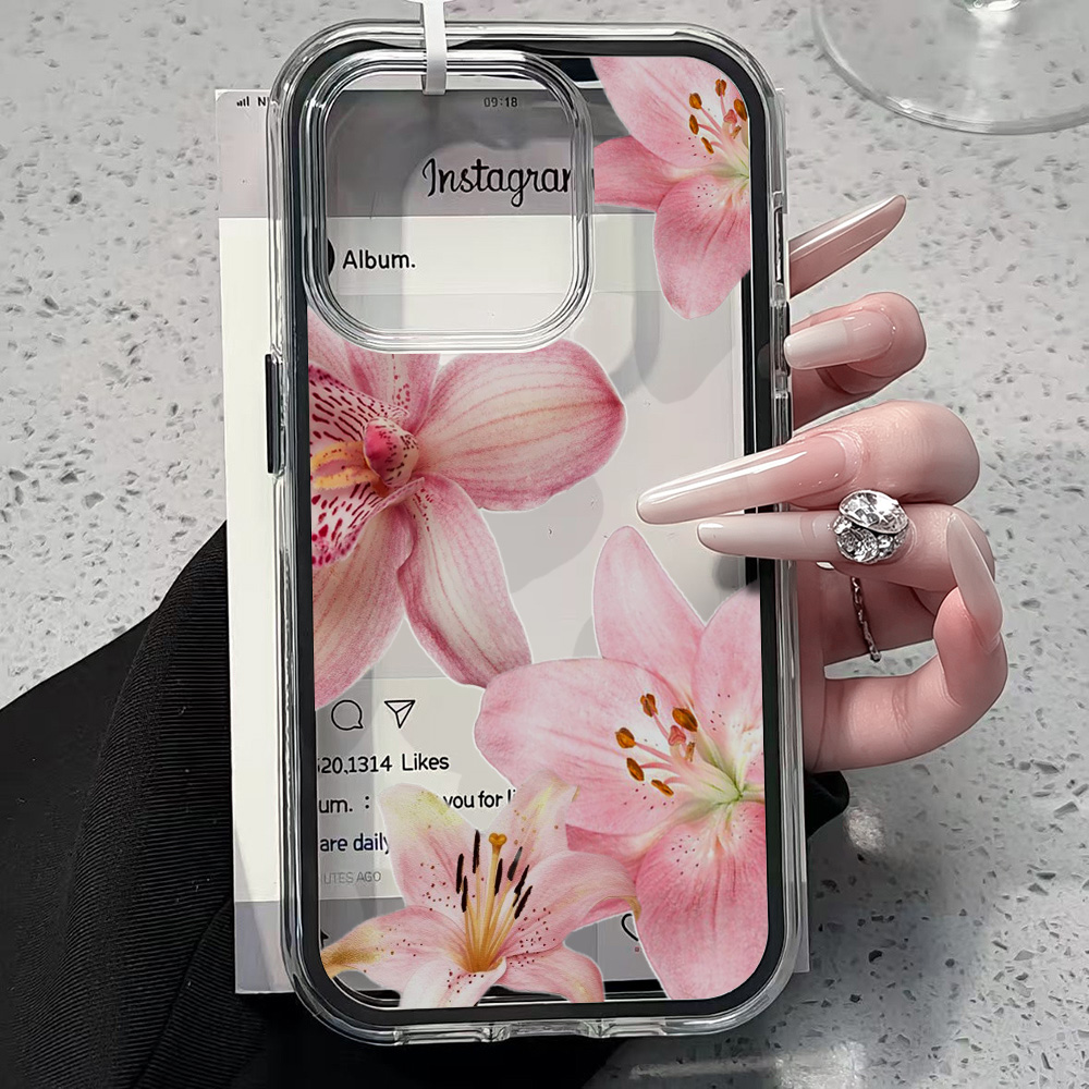 Pembe Zambak Çiçeği Şeffaf Tel - Clear Shockproof Bumper Case incelemesi ve fiyatı