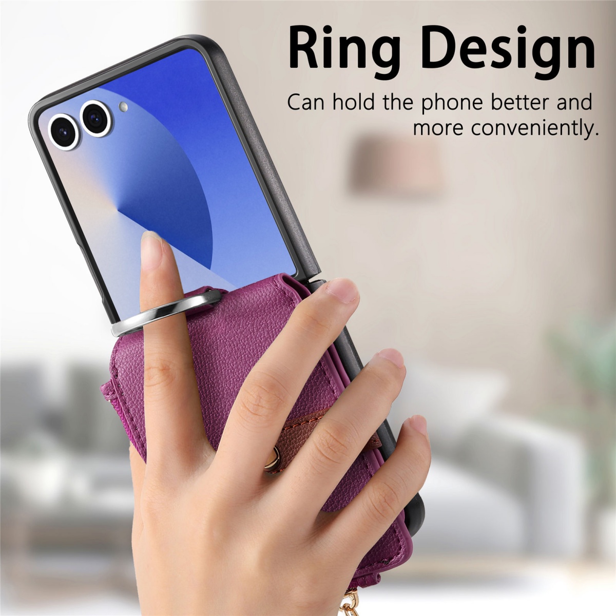 Samsung Galaxy Z Flip 8 7 6 5  - Leather Wallet Card Holder Phone Cover incelemesi ve fiyatı