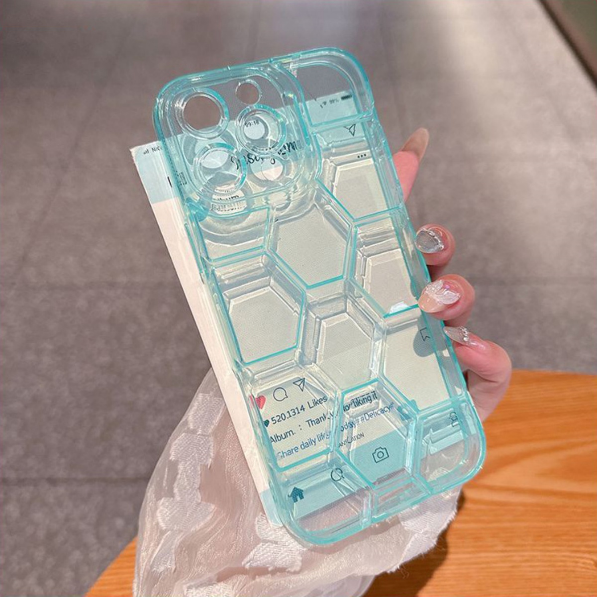 Petek Geometrik Futbol Desen T - Clear Shockproof Bumper Case incelemesi ve fiyatı
