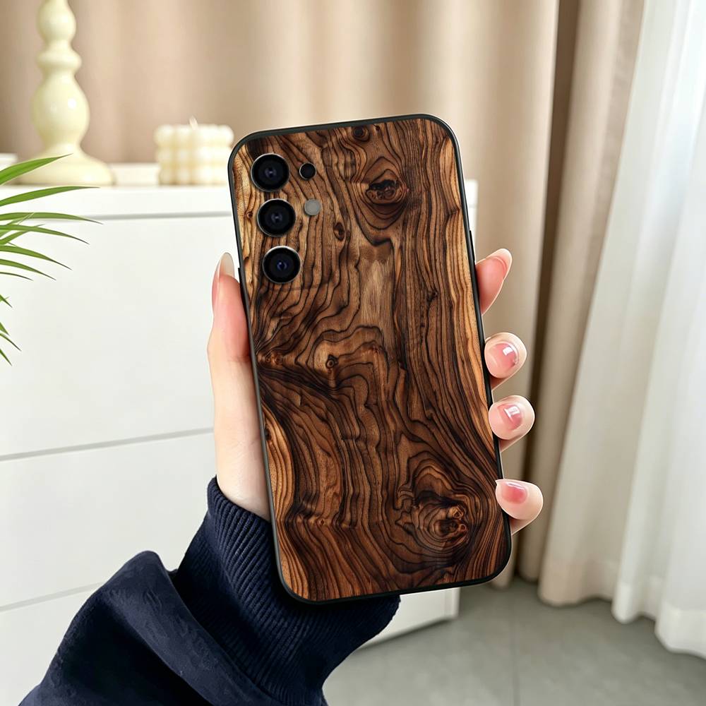 Vintage Ahşap Desenli Siyah Si - Vintage Floral Pattern Soft Case incelemesi ve fiyatı