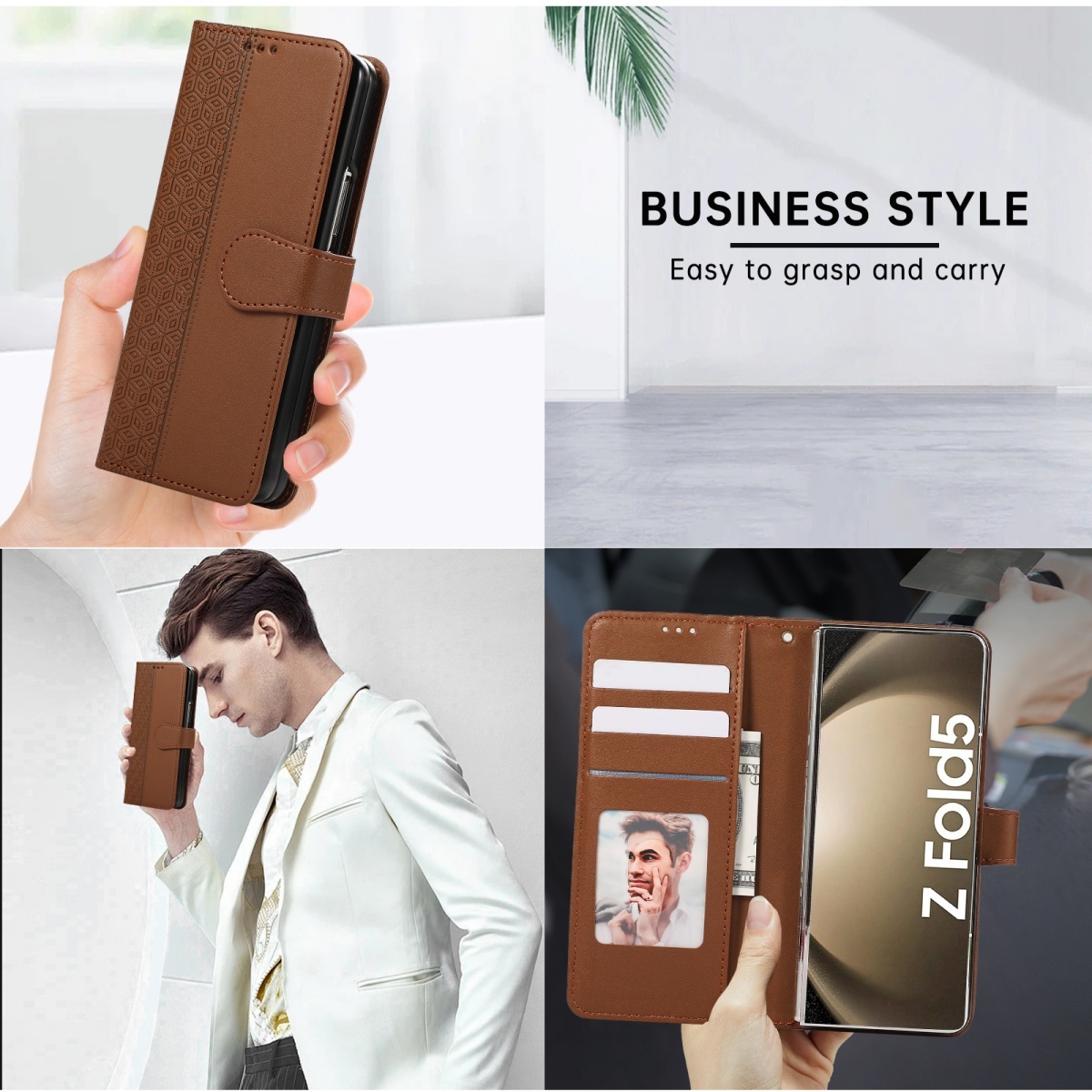 Samsung Galaxy Z Fold 8 Ultra  - Leather Wallet Card Holder Phone Cover incelemesi ve fiyatı