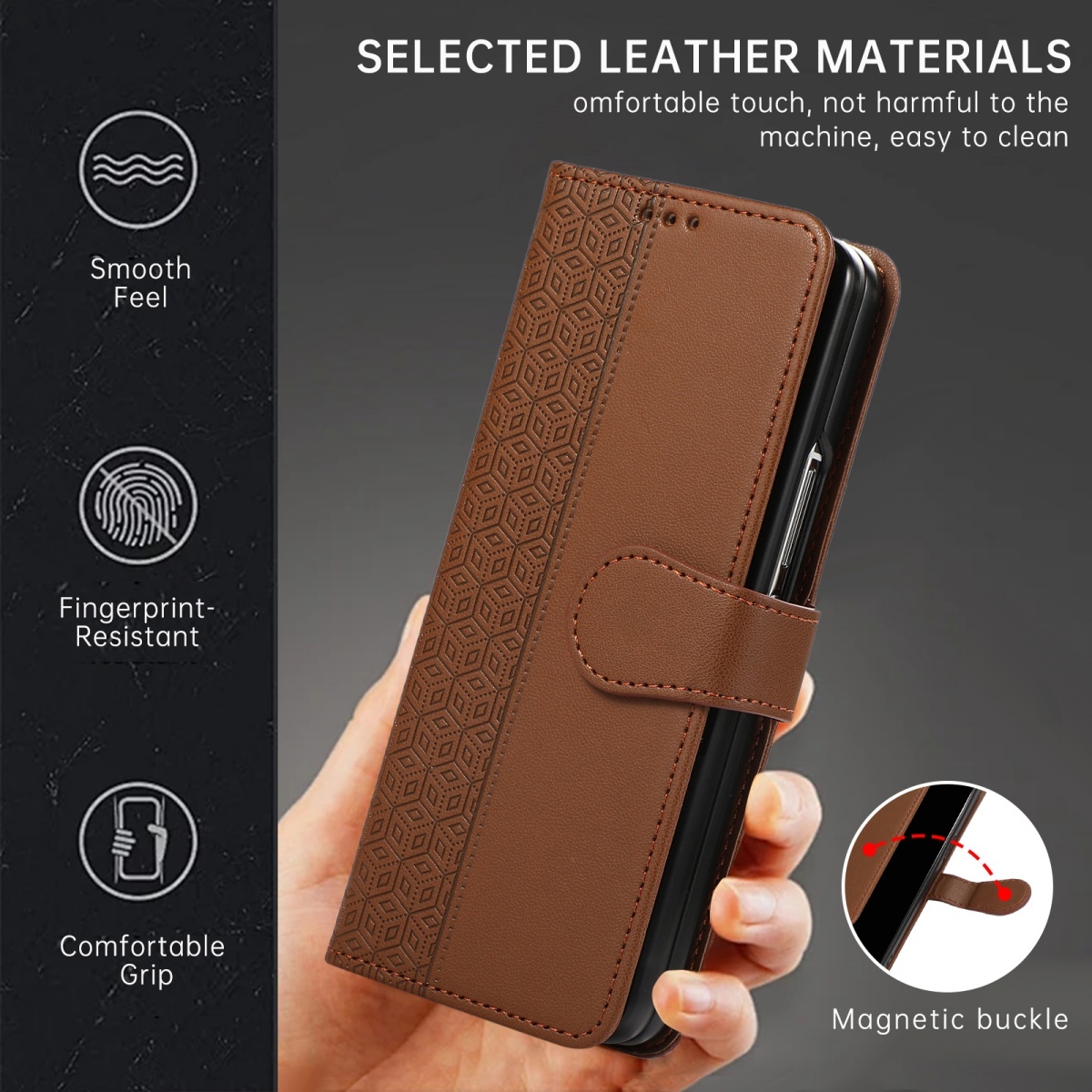 Samsung Galaxy Z Fold 8 Ultra  - Leather Wallet Card Holder Phone Cover incelemesi ve fiyatı