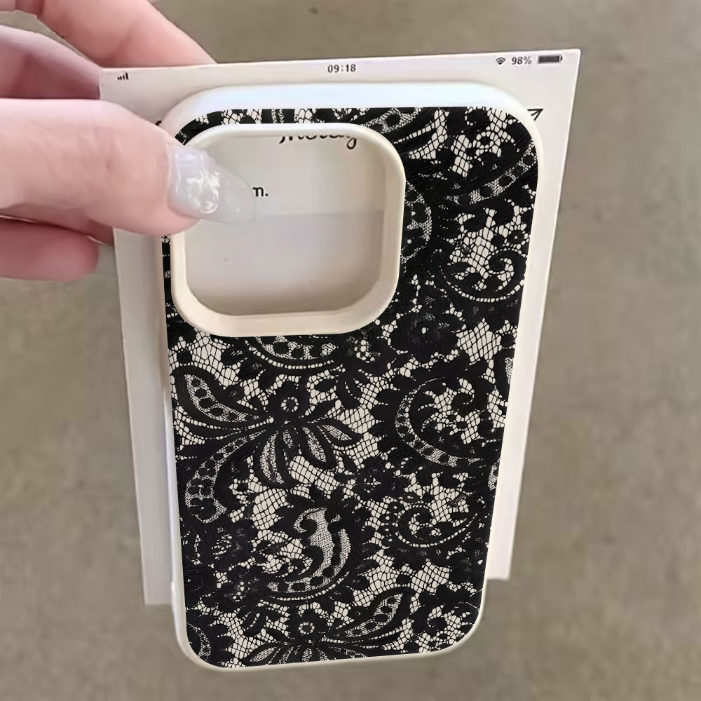 Siyah Vintage Çiçek Desenli Ly - Vintage Floral Pattern Soft Case incelemesi ve fiyatı